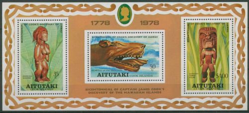 Aitutaki 1978 Holzschnitzereien Block 18 postfrisch (C60499)
