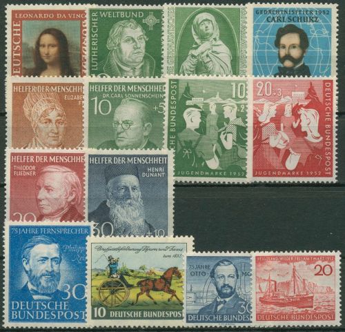Bund 1952 Jahrgang (148/61) komplett postfrisch