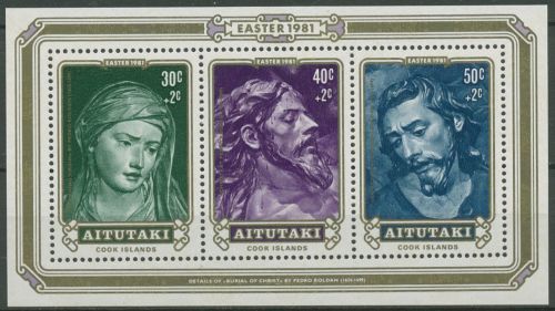 Aitutaki 1981 Ostern Skulpturen Block 32 postfrisch (C60506)