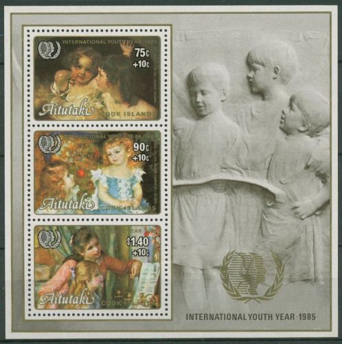 Aitutaki 1985 Jahr der Jugend Gemälde Block 57 postfrisch (C60518)