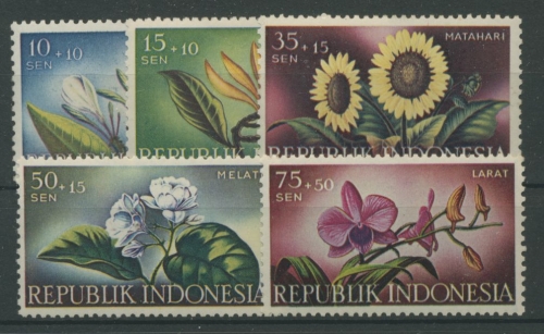 Indonesien 1957 Blumen 205/09 postfrisch
