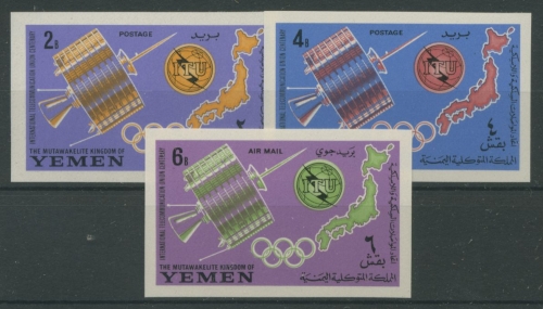 Jemen (Königreich) 1965 100 Jahre Fernmeldeunion 145/47 B postfrisch