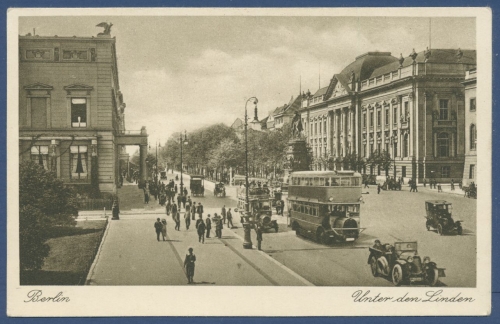 Berlin Unter den Linden Autos Omnibus, ungebraucht (AK747)