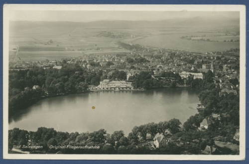 Bad Salzungen Gesamtansicht Luftbild, gelaufen Marke fehlt (AK740)