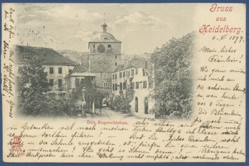 Gruß aus Heidelberg Der Ruprechtsbau, gelaufen 1899 (AK720)