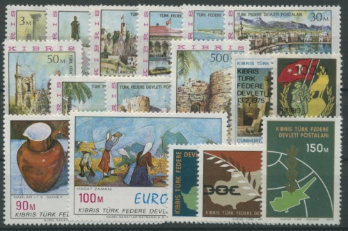 Türkisch-Zypern 1975 kompletter Jahrgang postfrisch (G8188)