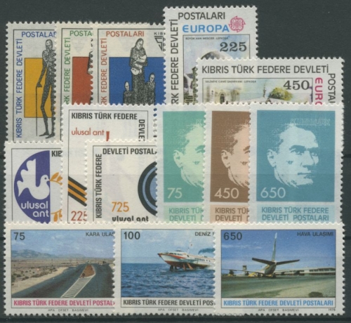 Türkisch-Zypern 1978 kompletter Jahrgang postfrisch (G8185)