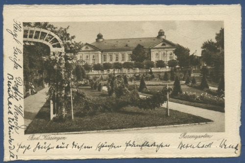Bad Kissingen Rosengarten, gelaufen 1926 (AK756)