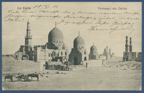 Kairo Die Gräber der Kalifen, gelaufen 1906 (AK719)