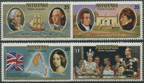 Aitutaki 1977 Königin Elisabeth II. Thronjubileum 254/57 postfrisch