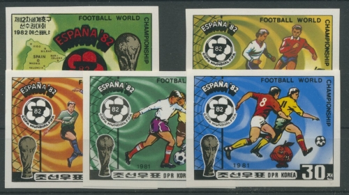 Korea (Nord) 1981 Fußball-WM´82 Spanien 2099/03 geschnitten postfrisch