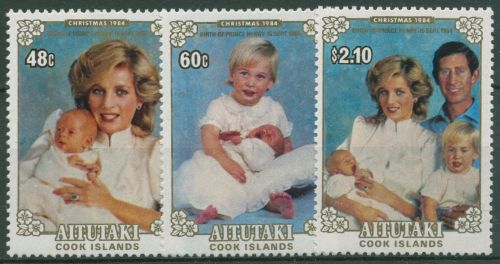 Aitutaki 1984 Weihnachten Geburt von Prinz Harry 548/50 postfrisch