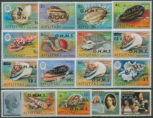 Aitutaki 1978 Dienstmarken Schnecken Muscheln D 1/16 postfrisch