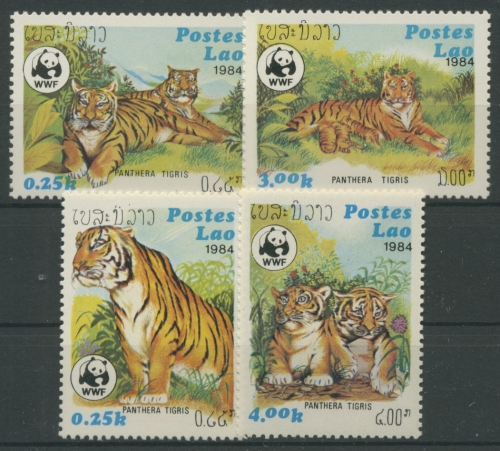 Laos 1984 WWF Tierschutz Tiger 706/09 postfrisch