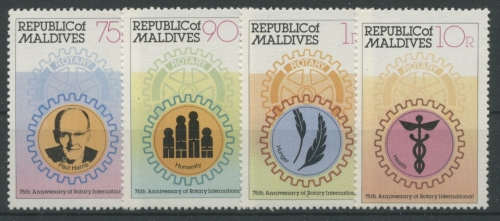 Malediven 1980 75 Jahre Rotary International 870/73 postfrisch