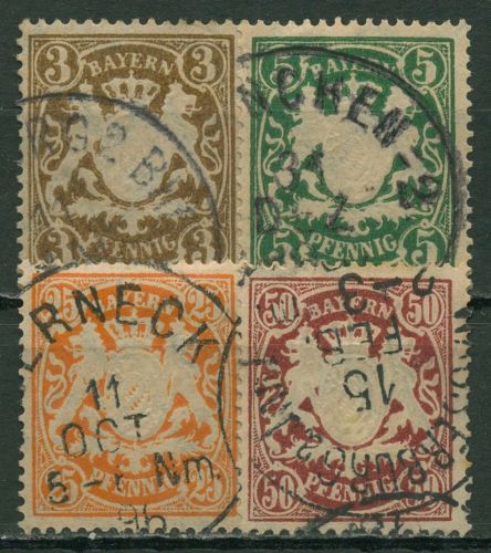 Bayern 1890 Staatswappen auf Ornament 60/63 x gestempelt