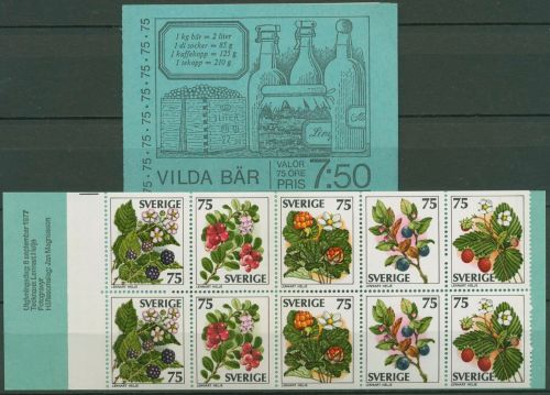 Schweden 1977 Wilde Beeren Markenheftchen MH 62 postfrisch (C60563)