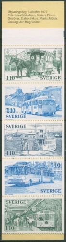 Schweden 1977 Verkehrsmittel Bus Bahn Markenheftchen MH 63 postfrisch (C60564)