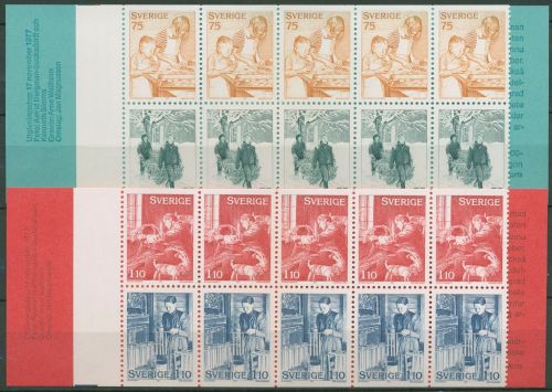 Schweden 1977 Weihnachten Markenheftchen MH 64/65 postfrisch (C60565)