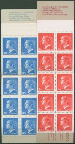 Schweden 1975/77 König Carl XVI.Gustav Markenheft. 901/02 MH postfrisch (C60713)