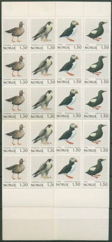 Norwegen 1981 Tiere Vögel Markenheftchen MH 4/5 postfrisch (C60776)