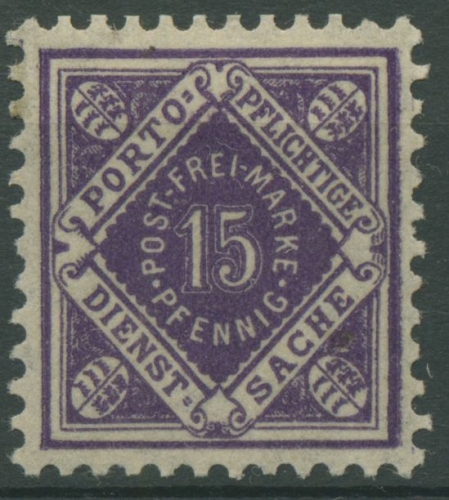 Württemberg Dienstmarken 1917 Ziffer in Raute 131 mit Falz
