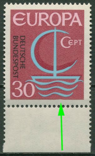 Bund 1966 Europa CEPT mit Plattenfehler 520 I postfrisch