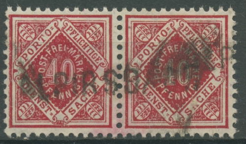 Württemberg Dienstmarken 1921 Ziffer in Raute 153 Paar mit Stempel Alpirsbach