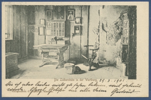 Eisenach Die Lutherstube auf der Wartburg, gelaufen 1901 (AK828)