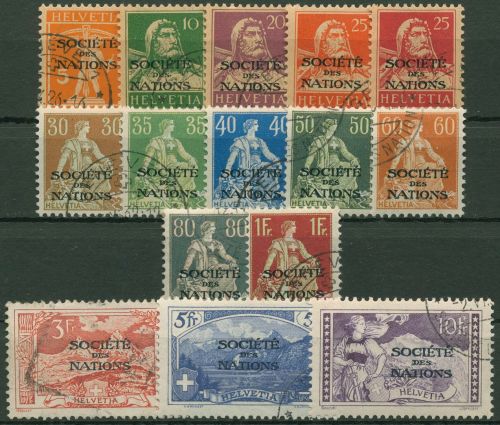 Völkerbund (SDN) 1922 Freimarken mit Aufdruck 1/15 x gestempelt