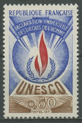 Frankreich 1971 Dienstmarke UNESCO Erklärung der Menschenrechte D 12 postfrisch