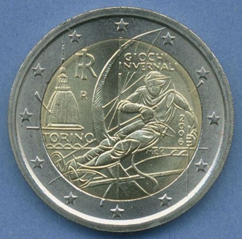 Italien 2 Euro 2006 Olympische Winterspiele Turin, vz/st (m4880)