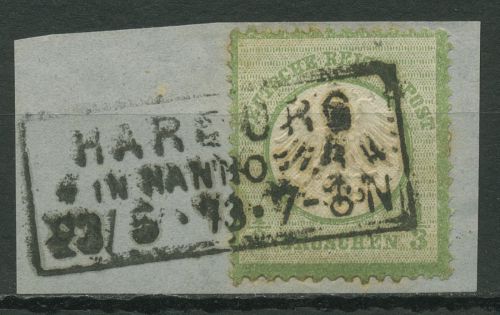 Deutsches Reich 1872 Adler mit kleinem Brustschild 2 a Briefstück