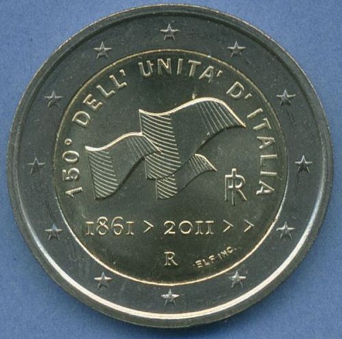 Italien 2 Euro 2011 150 Jahre Vereinigung, vz/st (m4910)