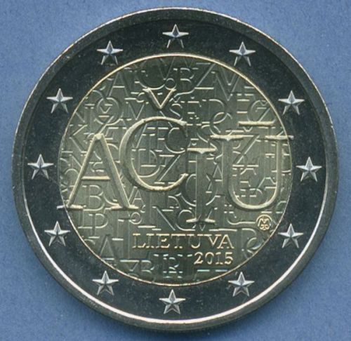 Litauen 2 Euro 2015 Litauische Sprache, vz/st (m4977)