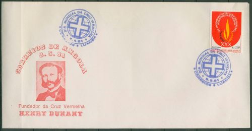Angola 1979 Erklärung der Menschenrechte Henri Dunant 624 auf Brief (X60947)
