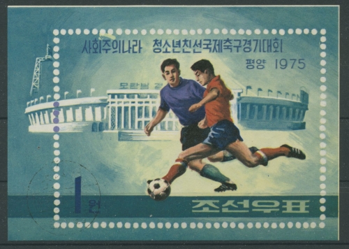 Korea (Nord) 1975 Fußball Block 17 gestempelt (R20955)