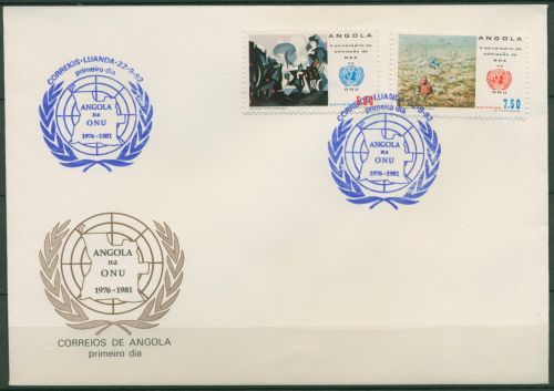 Angola 1982 Mitgliedschaft in den Vereinten Nationen UNO 670/71 FDC (X60958)
