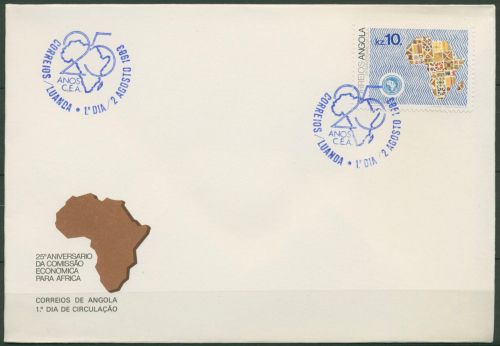 Angola 1983 Afrikanische Wirtschaftskommission Landkarte 685 FDC (X60969)