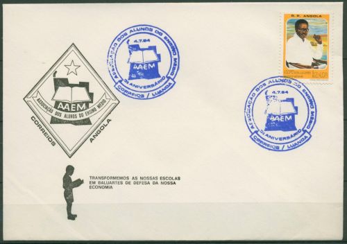 Angola 1980 1. Todestag von Präsident Neto 629 auf Brief (X60974)