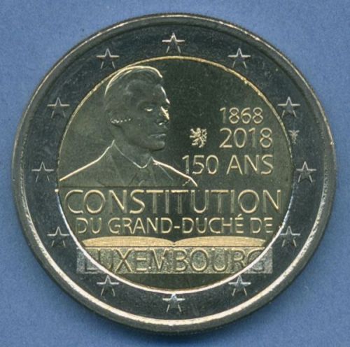 Luxemburg 2 Euro 2018 150 Jahre Verfassung, vz/st (m5046)