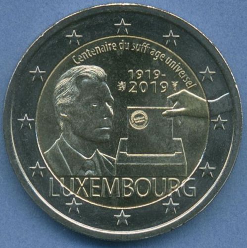 Luxemburg 2 Euro 2019 100 Jahre Wahlrecht, vz/st (m5066)