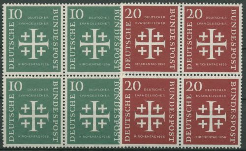 Bund 1956 Evang. Kirchentag 4er-Block 235/36 postfrisch