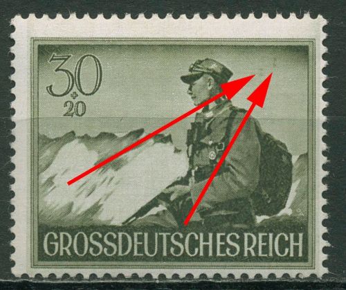Deutsches Reich 1944 Wehrmacht mit Plattenfehler 885 f 19 postfrisch