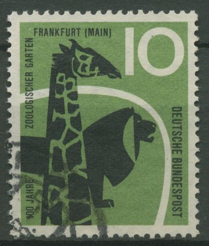 Bund 1958 Zoo Frankfurt Giraffe Löwe 288 gestempelt