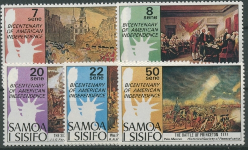 Samoa 1976 200 Jahre Unabhängigkeit der USA 328/32 postfrisch