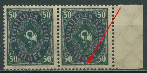 Dt. Reich 1922 Posthorn m. Plattenfehler 209 W b PF II postfrisch, Farbe geprüft