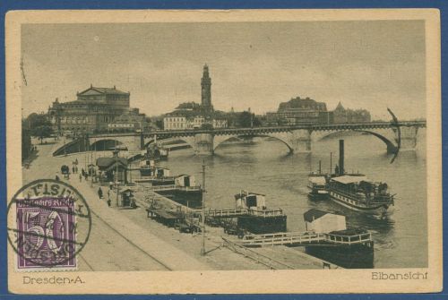 Dresden Altstadt Elbansicht, gelaufen 1922 (AK4476)