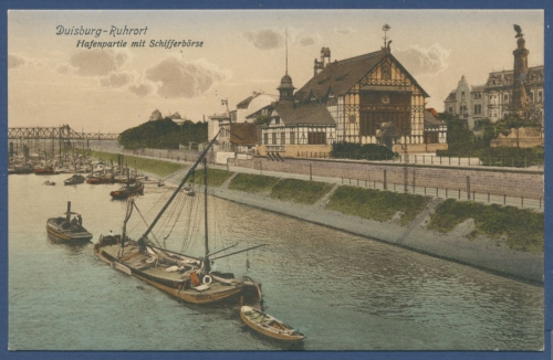 Duisburg Ruhrort Hafen mit Schifferbörse, ungebraucht (AK883)