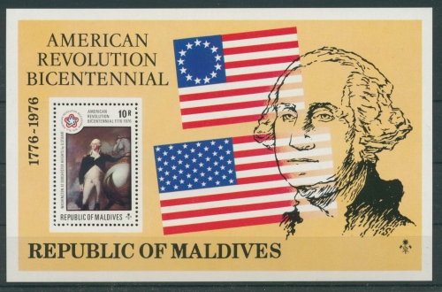 Malediven 1976 Unabhängigkeit USA G. Washington Block 37 postfrisch (C97925)